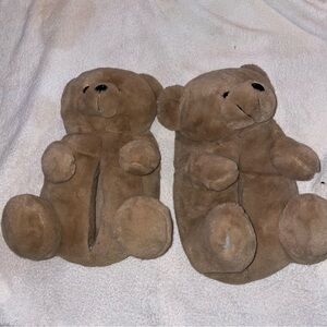 Cozy Brown Teddy Bear Slippers